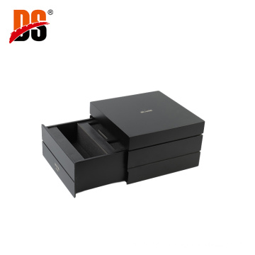 DS High-end Glasses case Black Glasses Storage Box Glasses Packaging Box With Drawer